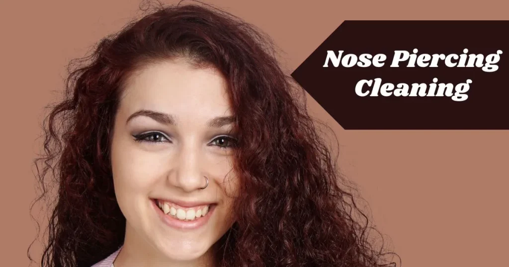 A woman smiling with a pierced nose -how to clean a nose piercing