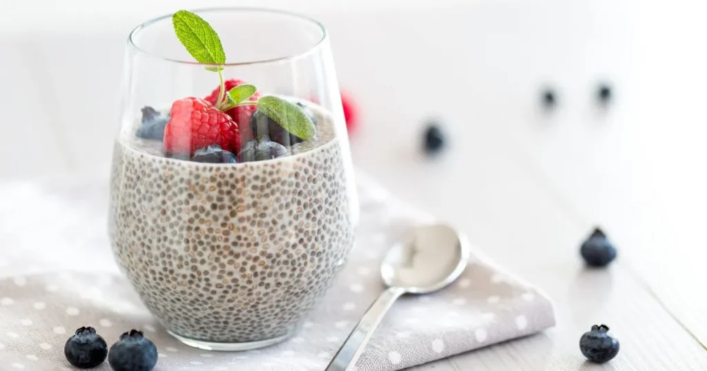 Chia Pudding in a Glass with Berries-Health Benefits of Chia Seeds