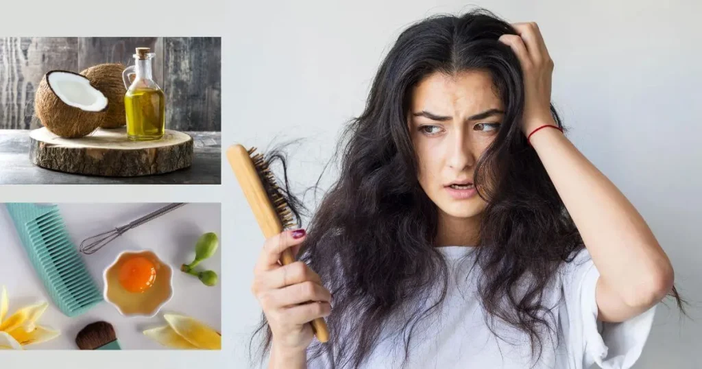 woman holds a comb with her hair falling out-how to Stop Hair Breakage Naturally